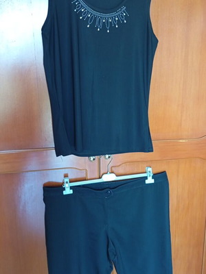 Set of black bermuda shorts and tank top like new