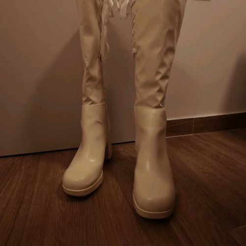 Shein boots high leather beige like new, size 41