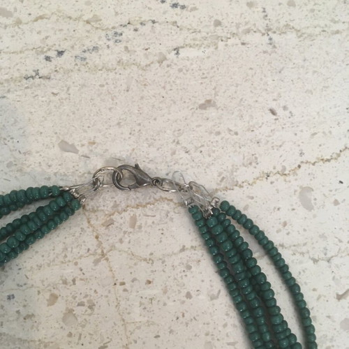 Summer necklace like new, handmade ethnic with cypress beads and silver element