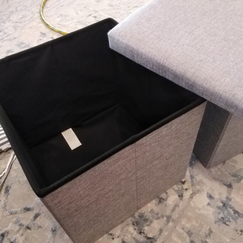 Set of 2 small storage ottomans