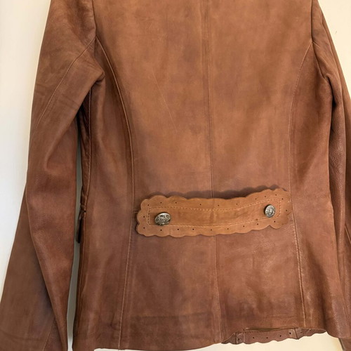 LAPEL women's leather jacket like new, brown, size S