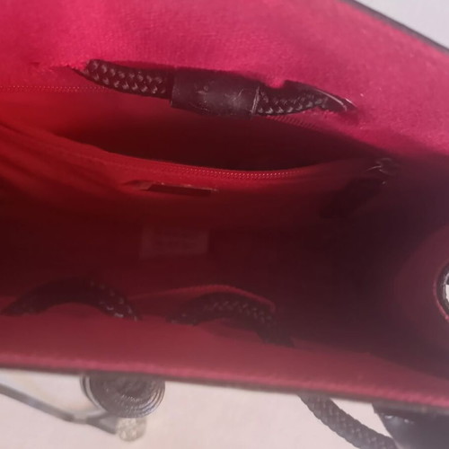 Folli Follie black women's handbag used, leather with red lining