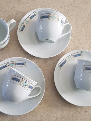 Limoges Jean Louis cups used, set of 4 cups and 5 saucers