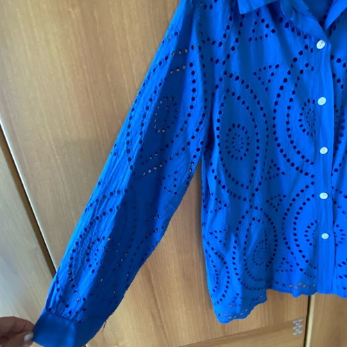 Celestino long-sleeve perforated shirt new, blue, one size