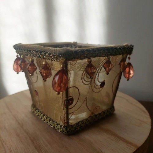 Vintage candle holder tealight like new with beads