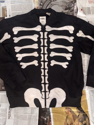 Adidas Originals by Jeremy Scott sweatshirt used, black and white with skeleton embroidery