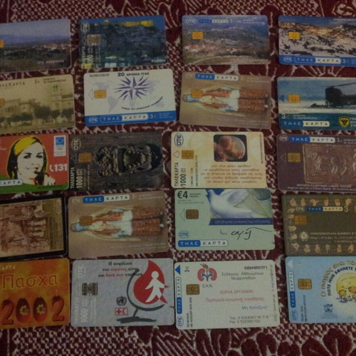 Phone cards used, pack of 20 pieces