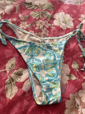 Women's swimsuit bottom small with metal beads, like new, multicolor