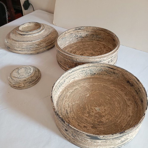 Wooden circular storage container handmade new