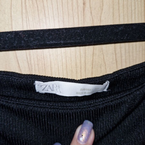 Zara black tank top new, size L