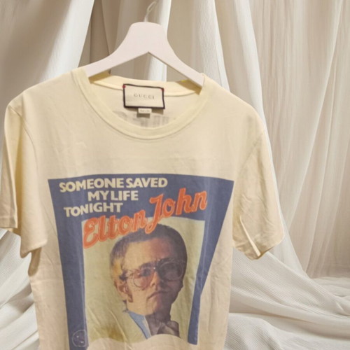 Gucci Elton John t-shirt like new, beige, unisex size M