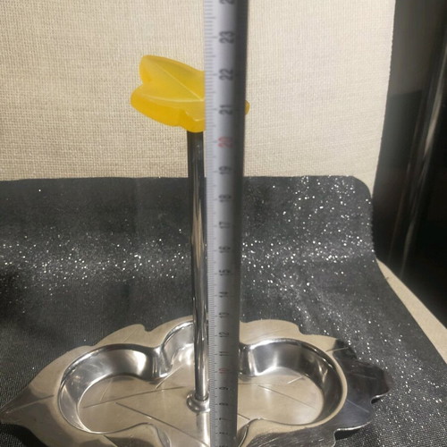 Metal jewelry holder used, yellow