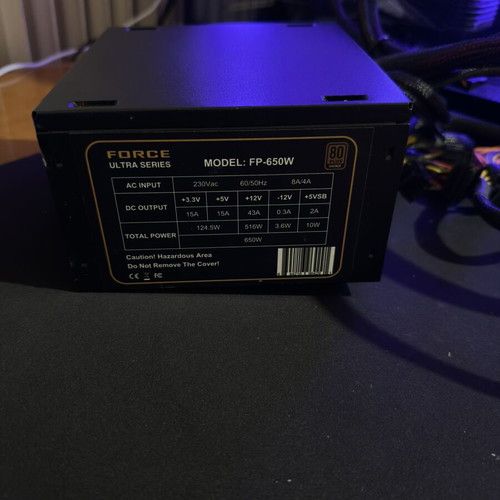Force Ultra Series FP-650W power supply used, 650 watt