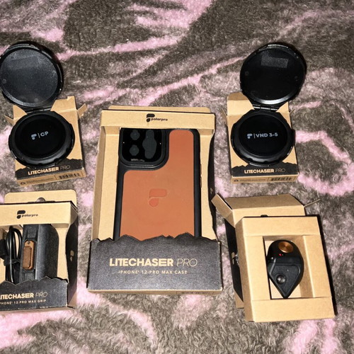 PolarPro LiteChaser Pro iPhone 12 Pro Max bundle like new with case, grip, filters, remote