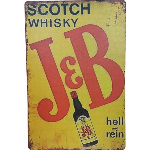 J & B Metal Sign for Decoration new, 30 x 20 cm