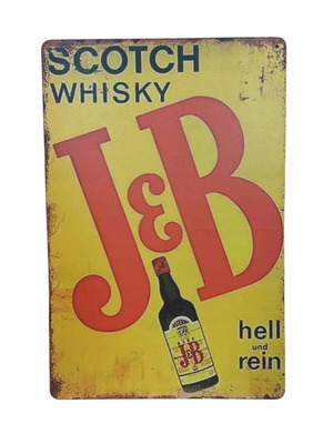 J & B Metal Sign for Decoration new, 30 x 20 cm
