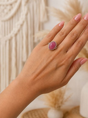 Handmade Gianniotiko ring silver 925 with raw ruby new