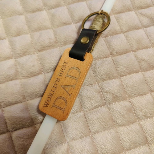 Candle "World's Best Dad" 37cm with wooden keychain new