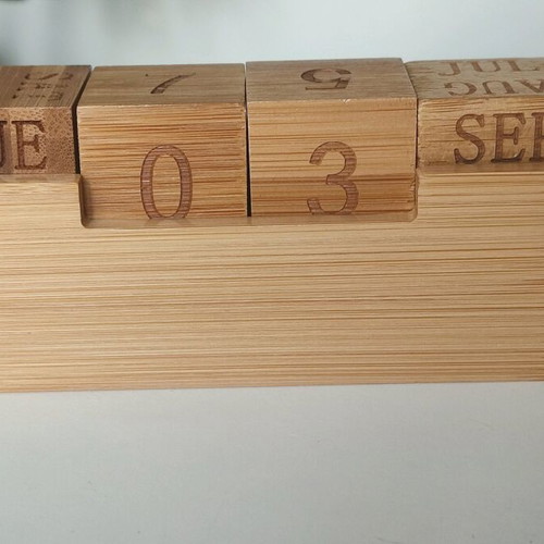 Wooden calendar new with box, decorative for desk or kitchen shelf