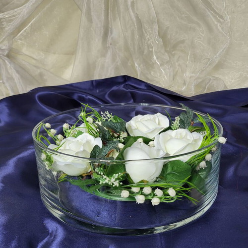 Glass centerpiece bowl 30x10cm like new