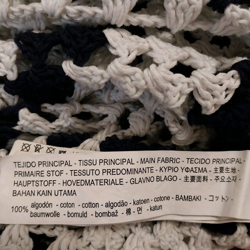 Zara Trafaluc blue white crochet vest like new, size M