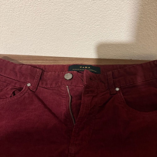 Zara velveteen pants burgundy slim fit like new, size 30