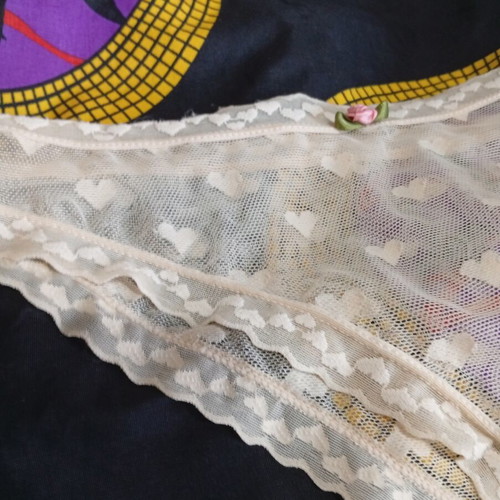Sexy underwear beige with hearts transparent XL, new