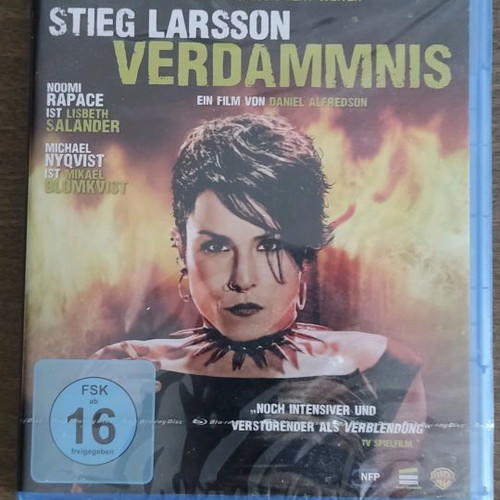 Stieg Larsson Verdammnis Blu-ray new, German edition without subtitles