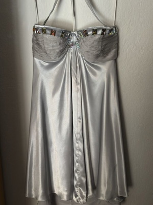 Satin dress used for wedding and baptism, silver