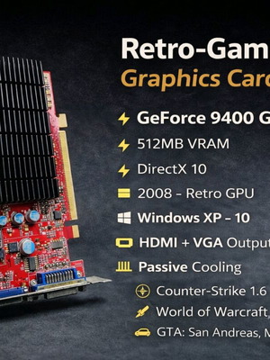 Κάρτα γραφικών MSI NVIDIA GeForce 9400 GT 512MB μεταχειρισμένη, Retro Gaming