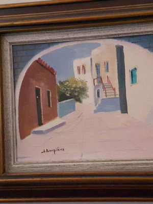 Douridis painting used, landscape in classic frame