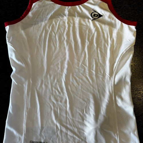 Dunlop Aerocool sports tank top, white and red, size M