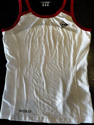 Dunlop Aerocool sports tank top, white and red, size M
