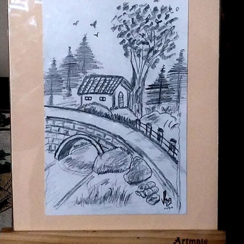 Pencil drawing original artwork 14 x 21 cm new