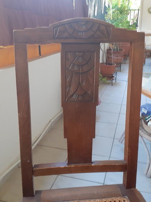 Chairs used, handmade carved, 1920s decade, set of 2