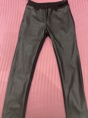 Leggings with leather front like new, size XS-S, black