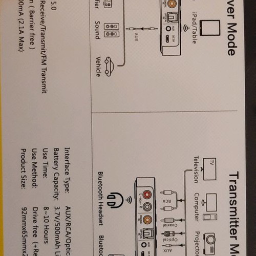 Bluetooth adapter with remote control and display new