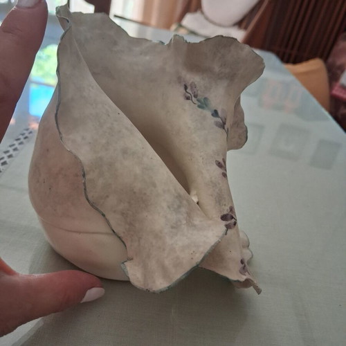Vintage handmade ceramic vase "Effi Hellas" 1985, floral design