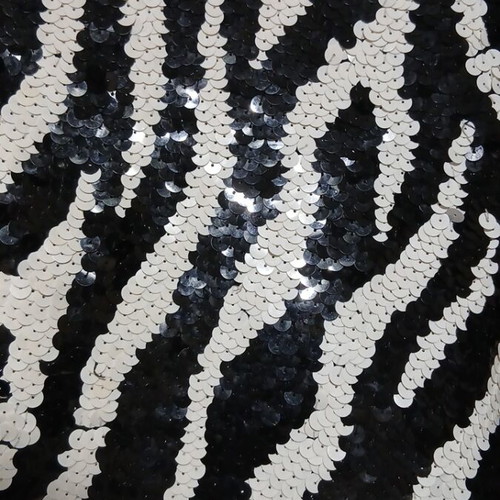 Vintage zebra print sequin crop top, elastic fit