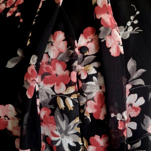 Ovs blouse like new, black with multicolor flowers, XXL