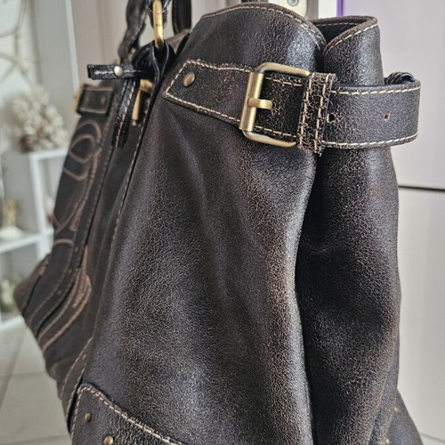 Purificacion Garcia leather handbag used, vintage effect