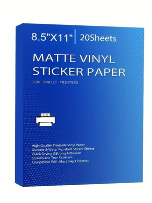 Matte vinyl sticker paper new, 145 sheets for inkjet printers