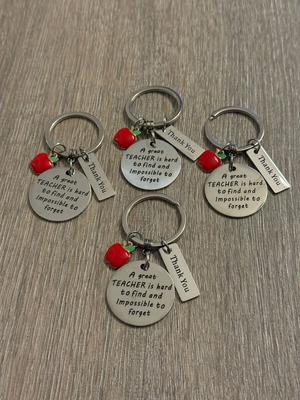 Keychains for teachers new, pack of 4 pieces