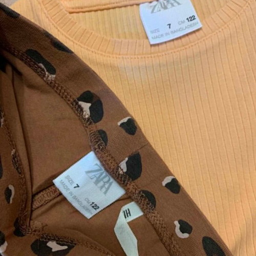 ZARA Kids set with blouse and leopard leggings like new, size 6-7