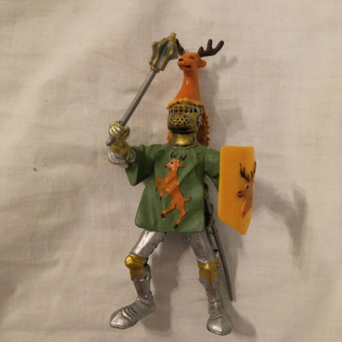 Plastoy Knight Figure like new, green and yellow