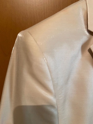 Lame suit with trousers set like new, beige, size XL