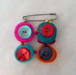 Handmade pin like new, multicolored