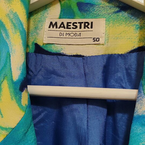 Vintage Italian Maestri di Moda Jacket floral watercolor print like new