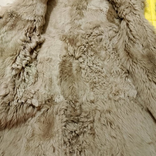Mouton coat used beige size M