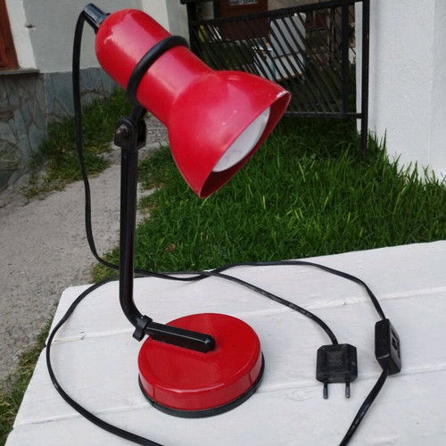 Desk and bedside lamp used, red